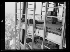 750 3rd Avenue Between 46th and 47th Street. [Construction view], Caulking [Flashing?] Between Floors