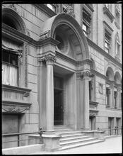 East 20th Street at the N.E. corner of 2nd Avenue. New York Post Graduate Hospital, detail of entrance.