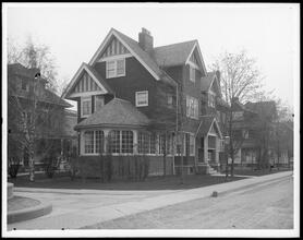 F.H. Quimby house, tennis court, side view.