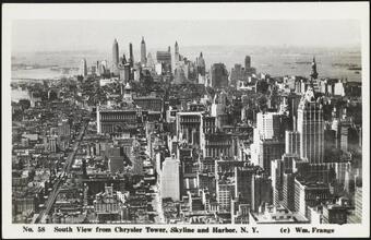 South View from Chrysler Tower, Skyline and Harbor, N. Y.;