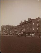 [East side of Hudson Street looking north from Morton Street to Barrow Street.]