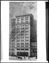 4-6 West 47th Street. Watercolor rendering by Hughson Hawley, 1911.