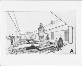 [Architectural rendering of the interior of La Guardia Airport.]