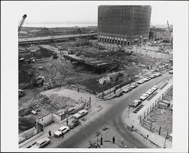 [World Trade Center under construction.]