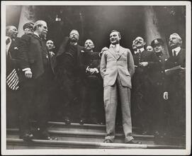 [Theodore Roosevelt, Charles E. Hughes and other men endorsing John P. Mitchel for a second mayoral term.]