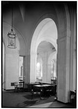 Bank of Manhattan Trust Co. Lighted arches thru front arch.