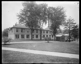 New York University, gymnasium and Association Hall, exterior view.