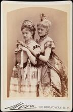 [Miss Oelrichs dressed as Folly (right) and Miss Crise[?] dressed as Esmeralda.]