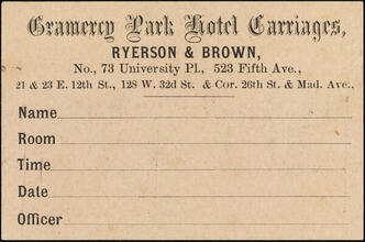 Gramercy Park Hotel Carriages, Ryerson & Brown