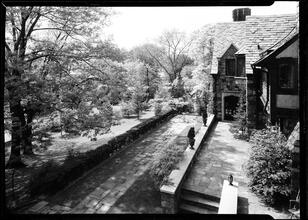 W. E. Ditmars [residence]. Down shot on terrace from bedroom terrace.