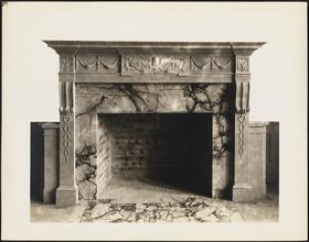 [Detail of mantel.]