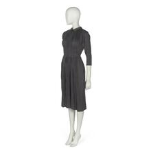 "Monastic" dress in grey worsted wool jersey