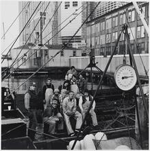 The Last Scallop Boat to Manhattan, March 1982, Beekman Dock Site of New Mall.