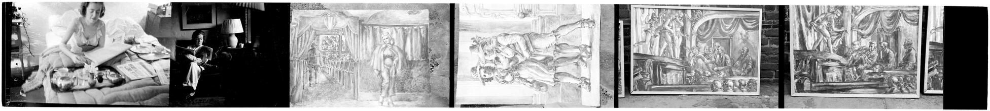 [Felicia Marsh and paintings by Reginald Marsh.]
