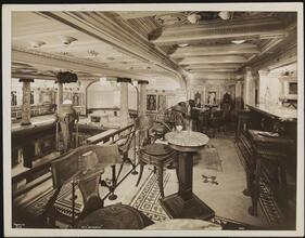 M.S. "Saturnia" First Class, Interior, Swimming Pool.