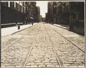 Fulton Street and Nassau Street. Street view looking east