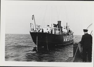 [Ambrose tied to another vessel.]