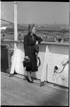 [Felicia Marsh standing on deck of ship.]