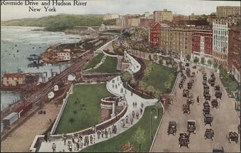 Riverside Drive and Hudson River, New York.