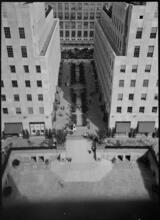 [View looking down on Rockefeller Plaza.]