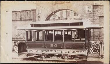 Electric Cars [Burlington Electric Railway No. 20 streetcar with Westinghouse motor.]
