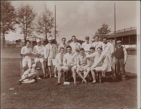 Sports, Field Sports, Oxford & Cambridge Training at B[erkeley] Oval.
