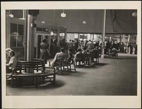 French Line, 610 Fifth Ave., "Normandie" Leaving Pier #88 N.R., Pier Scenes, Friends Waiting for Passengers.