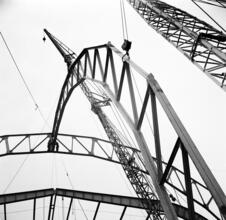 [Construction at the New York World's Fair site.]