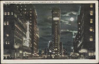 The Gay White Way at Night, Looking Toward 42nd Street, New York City.