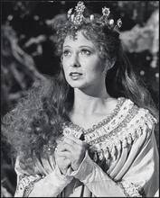 [Meg Bussert as Guenevere in "Camelot".]