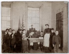 The First Patriotic Election in The Beach Street Industrial School - parlor in John Ericsson's old house.
