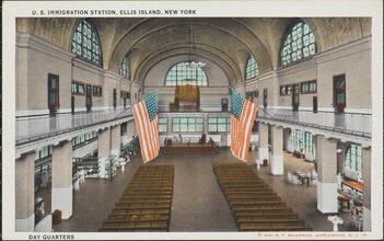 U.S. Immigration Station, Ellis Island, New York.  Day Quarters.