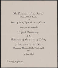 Fiftieth Anniversary of the Dedication of the Statue of Liberty