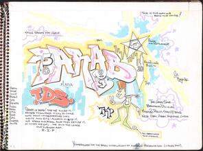 [Page in sketchbook belonging to Kies TNR.]
