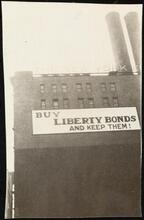 Street Scenes, etc. Showing Displays of Liberty Loan Posters during World War I [Liberty Loan billboard.]