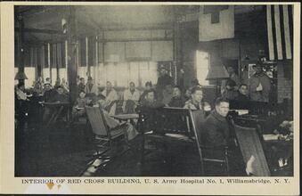 Interior of Red Cross Building, U.S. Army General Hospital No. 1 Williamsbridge, N.Y.