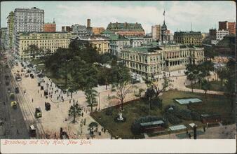 Broadway and City Hall, New York.