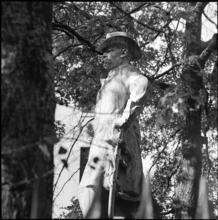 ["General Philip Henry Sheridan" bronze statue in Christopher Park.]