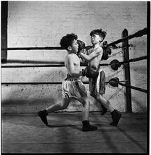 Boxing [at the] Police Athletic League [Two boys boxing.]