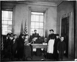 The First Patriotic Election in The Beach Street Industrial School - parlor in John Ericsson's old house.