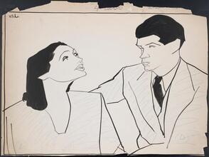 [Katharine Cornell as Linda Easterbrook and Laurence Olivier as Gaylord Easterbrook in "No Time for Comedy".]