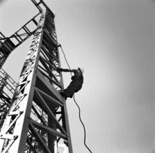 [Construction at the New York World's Fair site.]