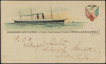 American Line U.S. Mail Twin-Screw Steamer "Philadelphia" (11,500 Tons.)