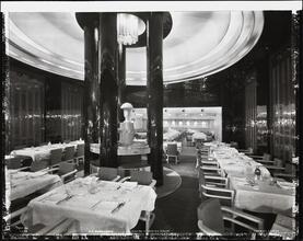 [S.S. "Normandie", Dining Salon, Tourist Class.]