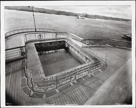[S.S. "Normandie", Swimming Pool, Tourist Class.]