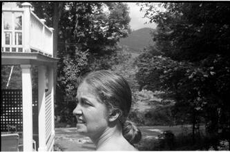 [Felicia Marsh at country home.]