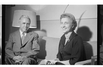 United Nations [Bess Truman with an unidentified man.]