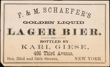F. & M. Schaefer's Golden Liquid Lager Bier