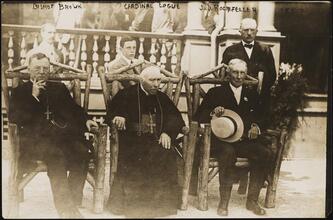 Bishop Brown[e] Cardinal Logue J. D. Rockefeller