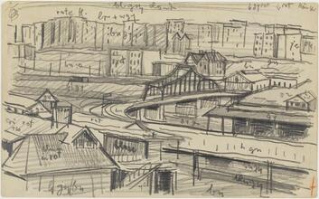 [End of Elevated Railroad, Suburban Railroad Bridge from 155th Street Bridge, New York]